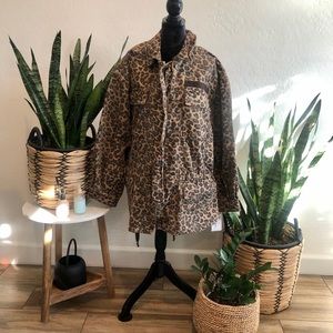 Free People Seize the Day Leopard Utility Jacket